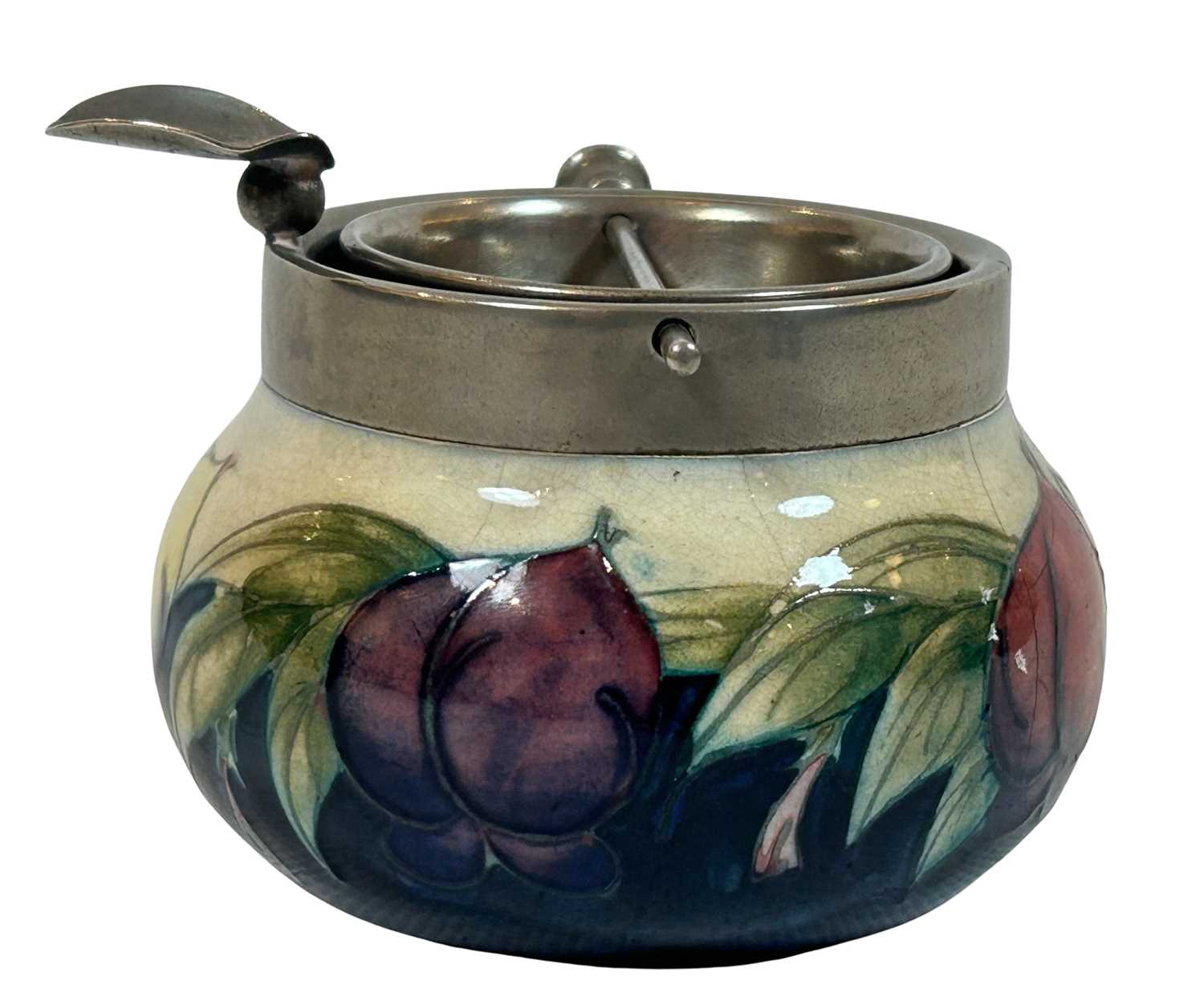 Lot 141 - Moorcroft Plum Wisteria Pattern Ashtray.