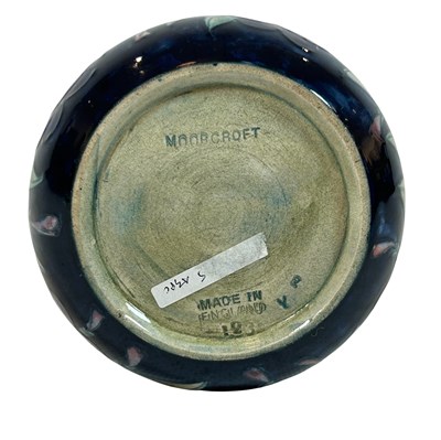 Lot 141 - Moorcroft Plum Wisteria Pattern Ashtray.