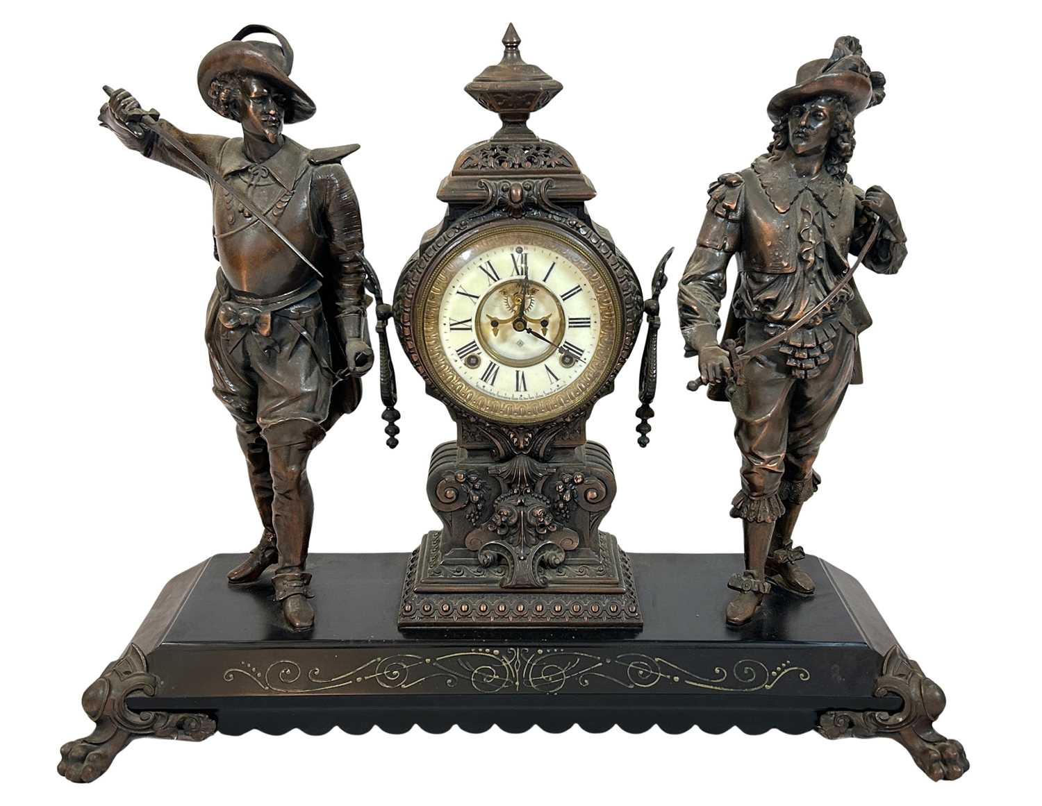 Lot 193 - Ansonia Double Figural Mantle Clock.