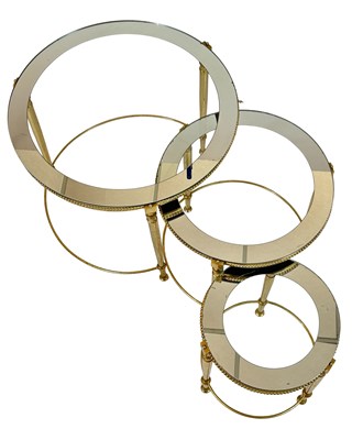 Lot 129 - Gilt Round Nesting Tables.