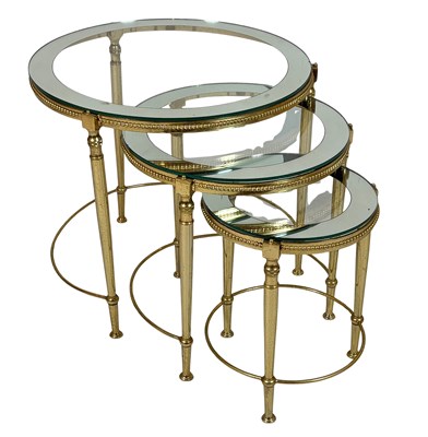 Lot 129 - Gilt Round Nesting Tables.