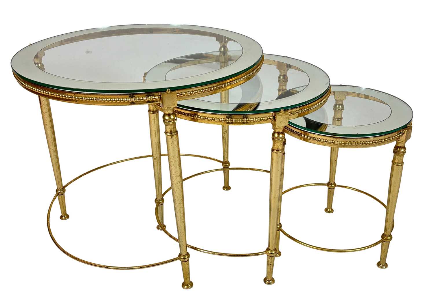 Lot 129 - Gilt Round Nesting Tables.