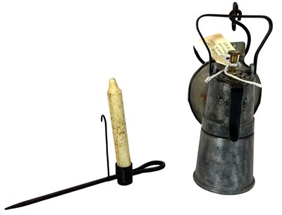 Lot 246 - Pinnacle Series 2 Miner's Carbide Lamp with Miner's Spider and Candle.