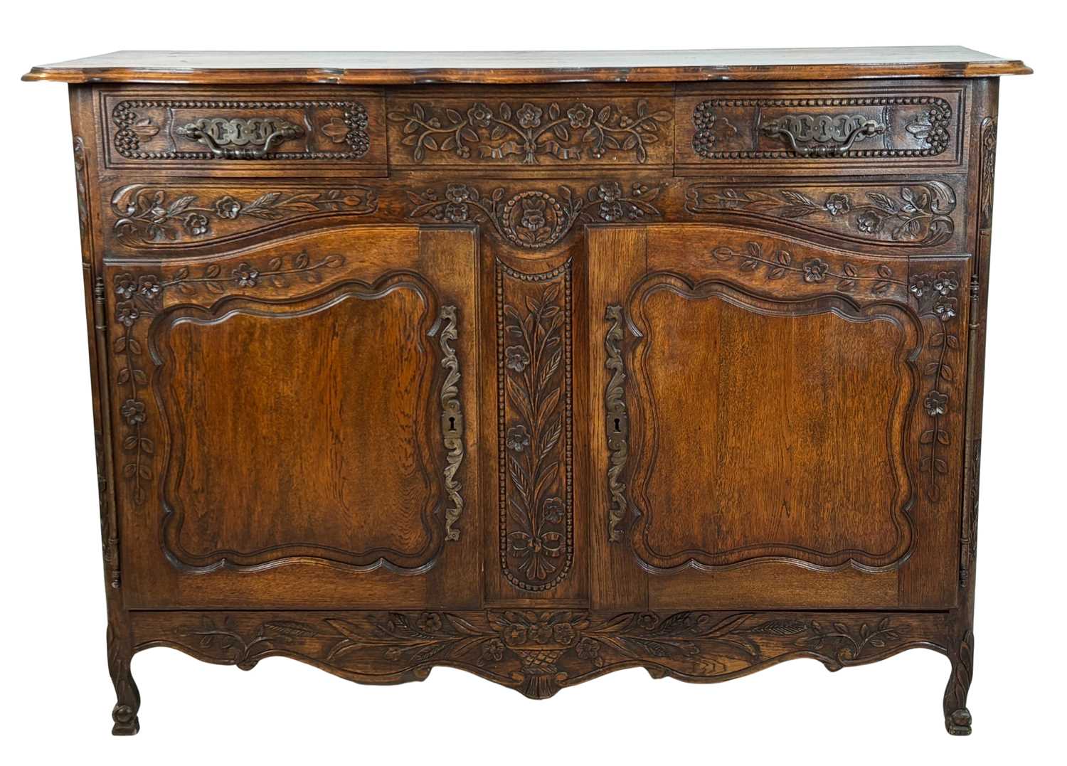 Lot 111 - French Provincial Style Carved Buffet.