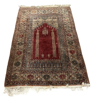 Lot 138 - Art Silk Anatolian Prayer Rug.