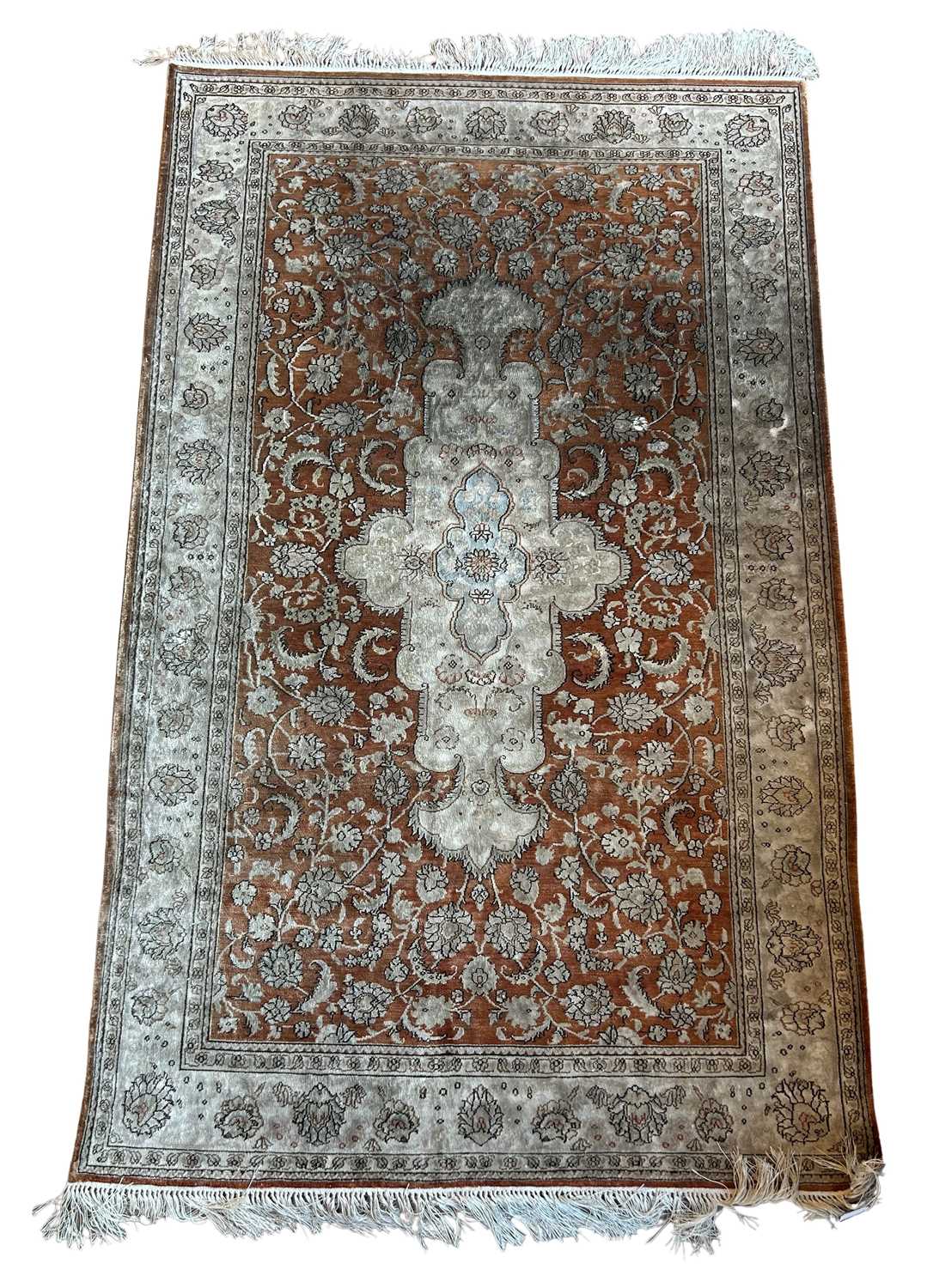 Lot 130 - Intricate Silk Rug.