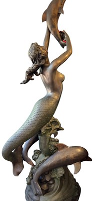 Lot 158 - After Auguste Moreau Mermaid & Dolphins Fountain Feature.