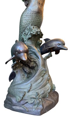 Lot 158 - After Auguste Moreau Mermaid & Dolphins Fountain Feature.