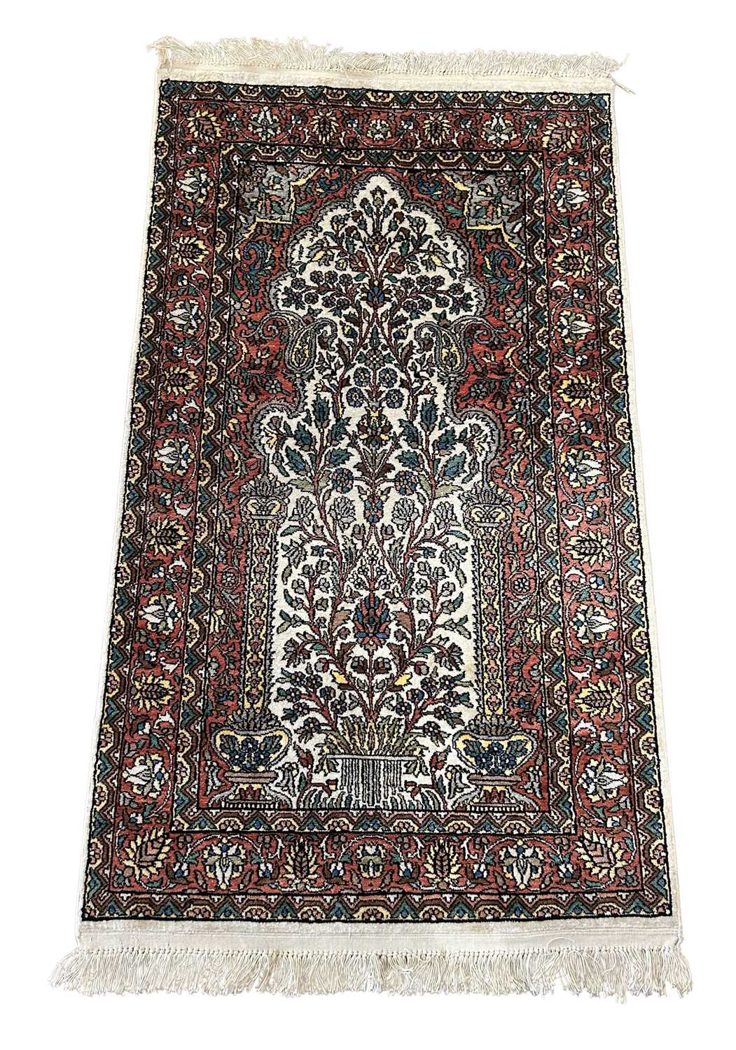 Lot 132 - Handwoven Silk Prayer Rug.