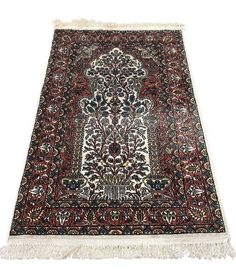 Lot 132 - Handwoven Silk Prayer Rug.