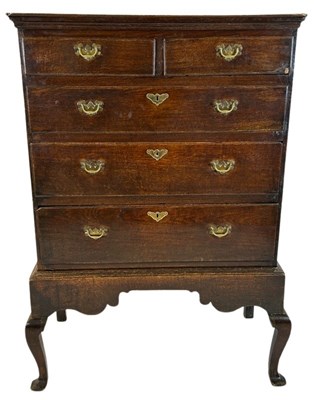 Lot 119 - English Oak Chest of Drawers on Stand.