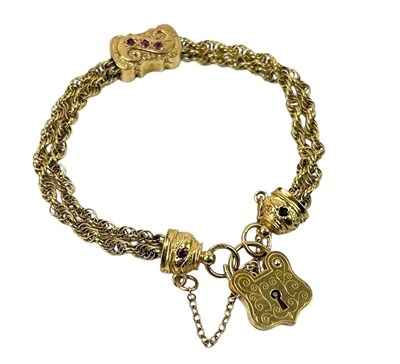 Lot 208 - 9ct Padlock Bracelet.