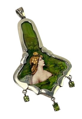 Lot 210 - Arts and Crafts Style Silver Pendant.
