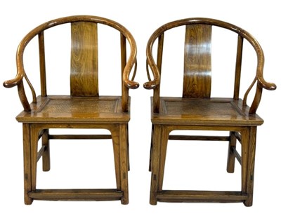 Lot 171 - Pair of Chinese Horseshoe Chairs.