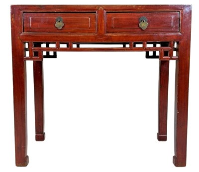 Lot 177 - Oriental Two Drawer Console Table.