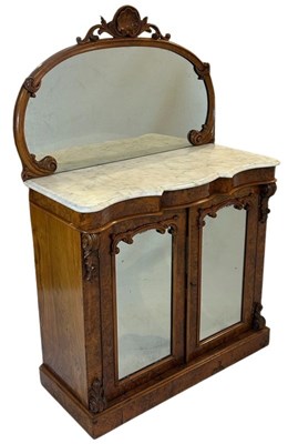 Lot 121 - Walnut Burr Mirror-back Chiffonier.