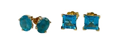 Lot 265 - Two Pairs of Topaz Studs.