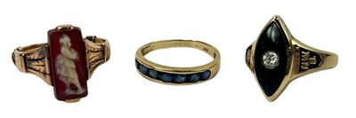 Lot 248 - A Trio of Gemset Rings.