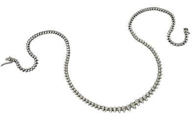 Lot 241 - White Gold Diamond Necklace.