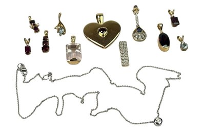 Lot 196 - A Collection of Gem Set Pendants.