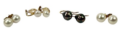 Lot 199 - Four Pairs of Pearl Earrings.