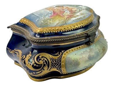 Lot 147 - Porcelain 'Sevres' Jewellery Box.