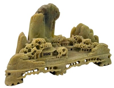 Lot 170 - Chinese Soapstone Carved Scene.