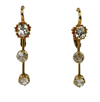 Lot 255 - Yellow Gold Earrings.