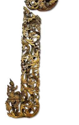 Lot 116 - A Burmese Carved Gilt Wood Door Frame 19th Century.
