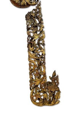 Lot 116 - A Burmese Carved Gilt Wood Door Frame 19th Century.