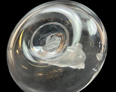 Lot 164 - Lalique Leaping Fish Ring Bowl & Pheasant Paper Weight.