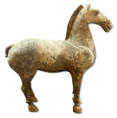 Lot 213 - Painted Pottery Horse Certified by Dragon Culture.