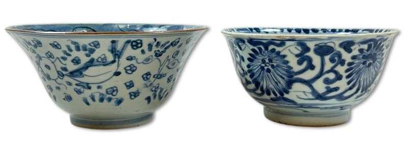 Lot 182 - Two Chinese Blue and White Bowls.