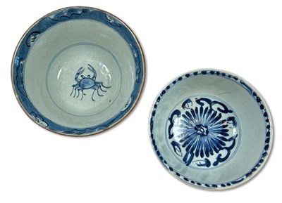 Lot 182 - Two Chinese Blue and White Bowls.