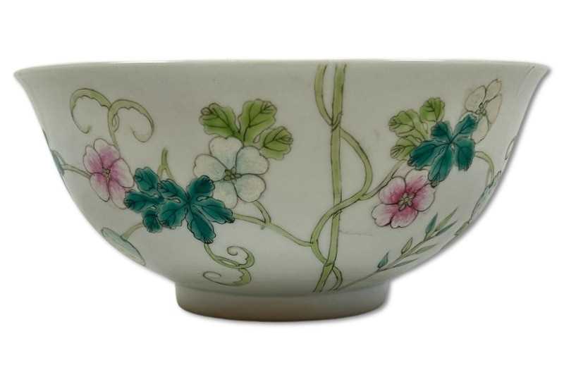 Lot 181 - Famille-Rose White Porcelain Bowl.