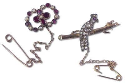 Lot 201 - Two Victorian Diamond Brooches.