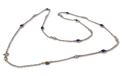 Lot 271 - Chain with Pearls and Lapis Lazuli.