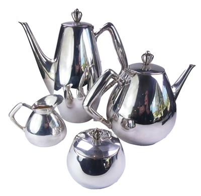 Lot 320 - Boxed Sterling Silver German Tea Set.