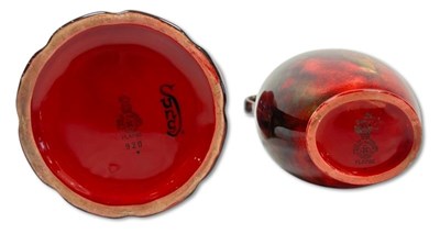 Lot 144 - Two Royal Doulton Flambe Vases.