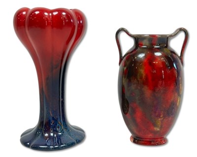 Lot 144 - Two Royal Doulton Flambe Vases.