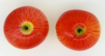 Lot 174 - Pair of Carved Japanese Ivory Apples.