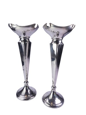 Lot 309 - Pair of Sterling Silver Vases.