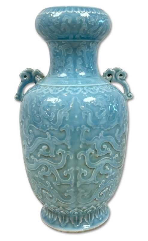Lot 183 - Claire-De-Lune Glazed 'Phoenix' Molded Vase.
