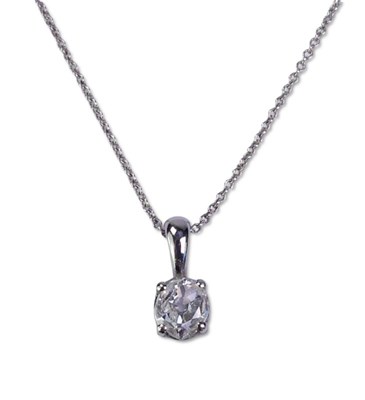 Lot 197 - Diamond Oval Pendant.