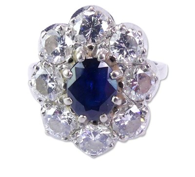 Lot 246 - Sapphire and Diamond Cluster.
