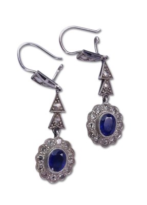 Lot 290 - A Pair of Sapphire and Diamond Studs.