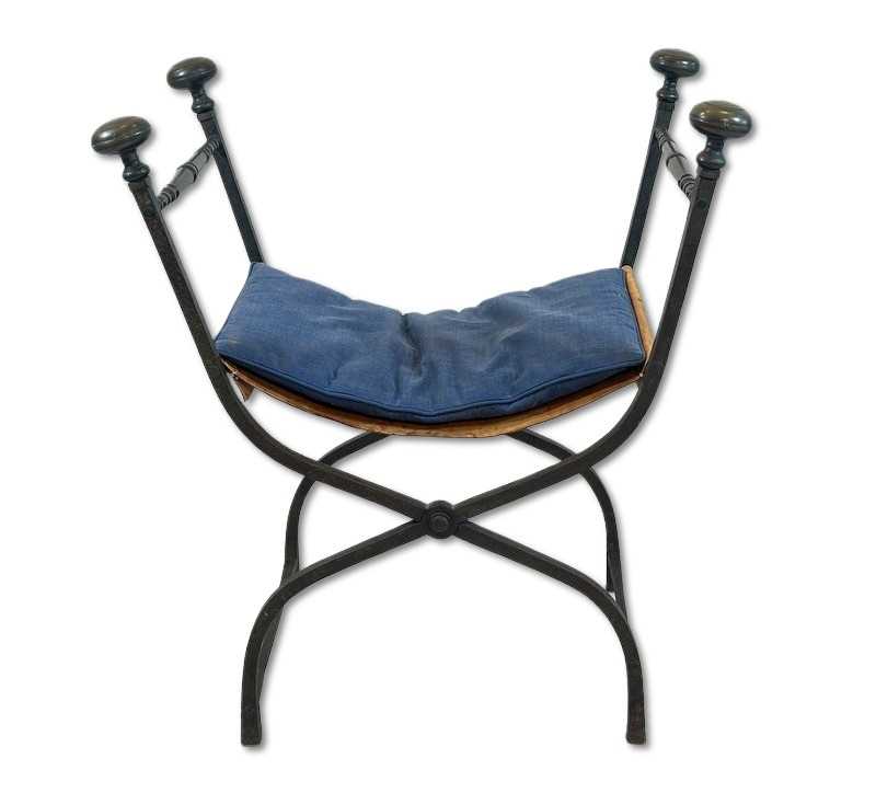 Lot 112 - Antique Iron Savonarola Chair.