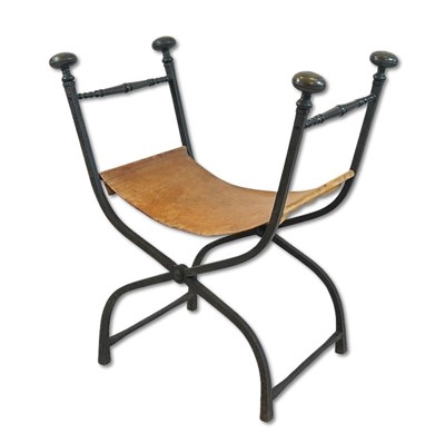 Lot 112 - Antique Iron Savonarola Chair.