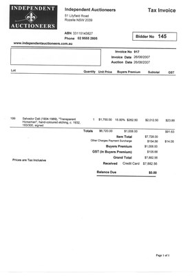 Lot 91 - Salvador Dali 1904-1989.