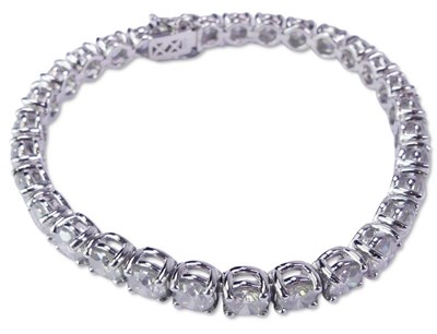 Lot 275 - A Large Diamond Tennis Bracelet.